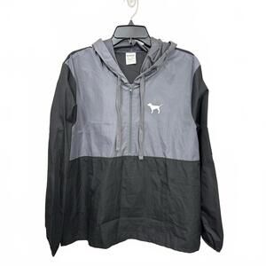 Victoria's Secret PINK Gray Long Sleeve Lightweight Hooded WindBreaker- Size M/L